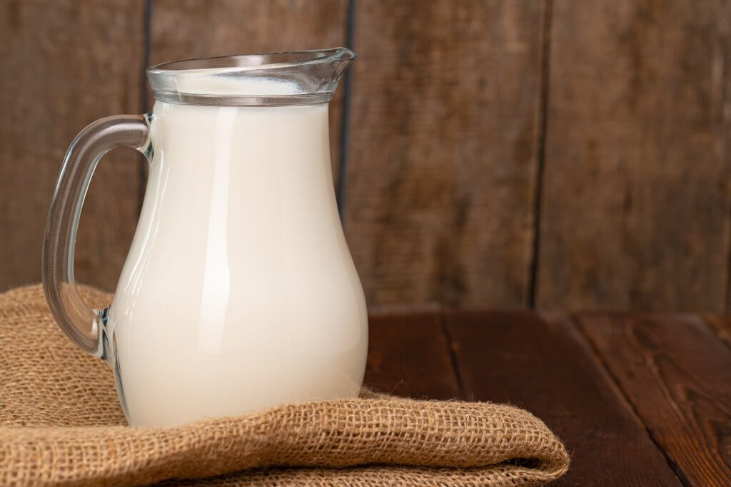 Glass jar of milk