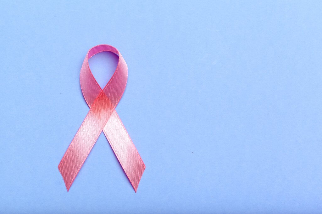 ribbon HIV, AIDS on blue background