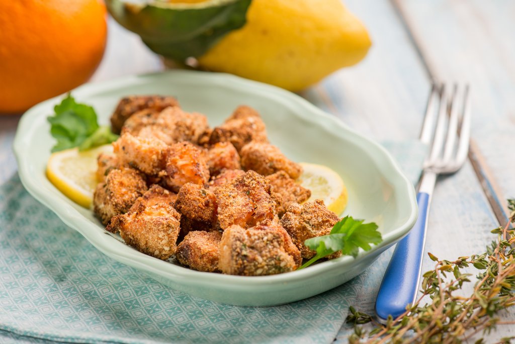 Culinary Journey -fried baked salmon with lemon and thymus