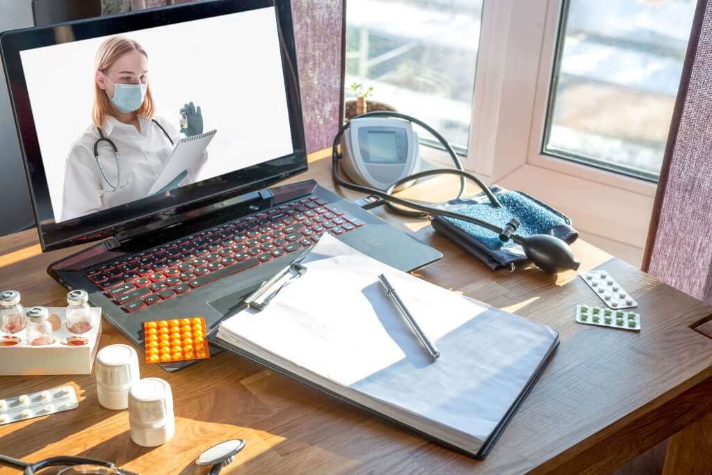 Rheumatoid disease-Medicine, telehealth. The doctor conducts a remote consultation, provides online medical assistance