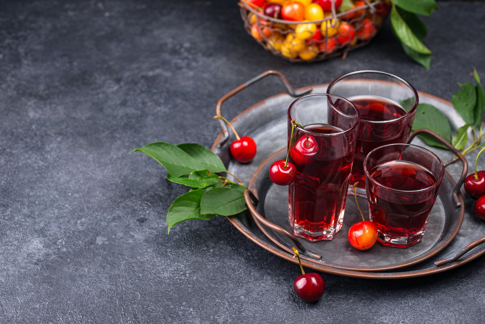 Fresh cherry juice. Summer drink