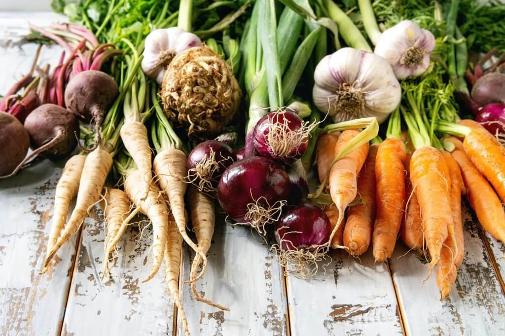 Variety of root vegetables