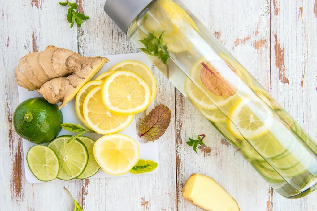 Detox Infused Water with Lemon, Lime, Ginger Lemonade
