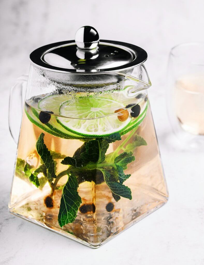 Detox water in a glass jug